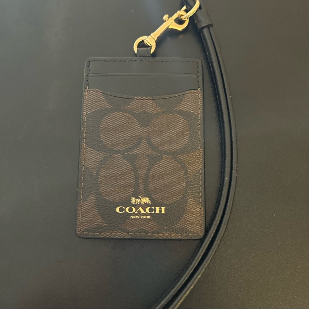 Coach Brown and Black Lanyard Card Holder NEW - Picture 8 of 8